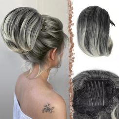 3Pcs Short Hair Ponytail Bun Comb Chignon