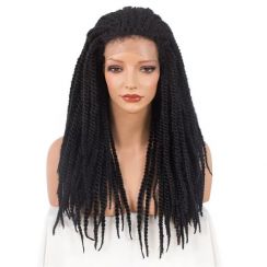 2Pcs Handmade Straight Braided Lace Wig