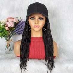 Baseball Cap Box Hair Braid Black Womens Braided Wigs